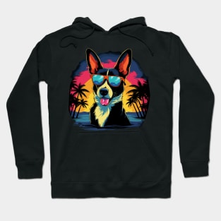 Retro Wave Black and White Basenji Dog Shirt Hoodie